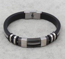 Stainless Steel Silicone Black New Design Men Bracelet