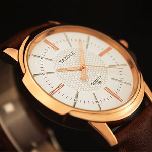 Luxury Famous Male Clock Quartz Watch Golden Wristwatch