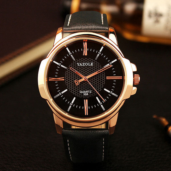 Luxury Famous Male Clock Quartz Watch Golden Wristwatch